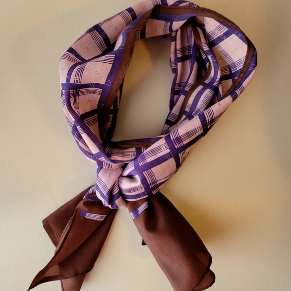 Vintage Robinson Golluber Scarf ~ Oblong Purple & Brown ~ Unique & Pretty! - Picture 4 of 16